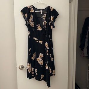 Floral wrap front Target dress